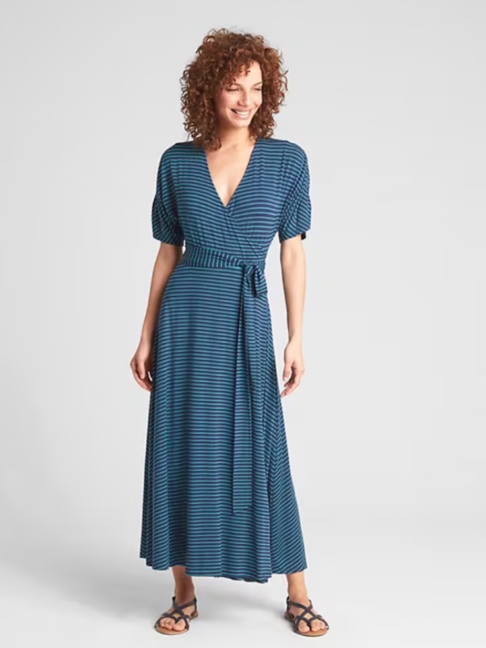 Gap Short Sleeve Wrap Maxi dress